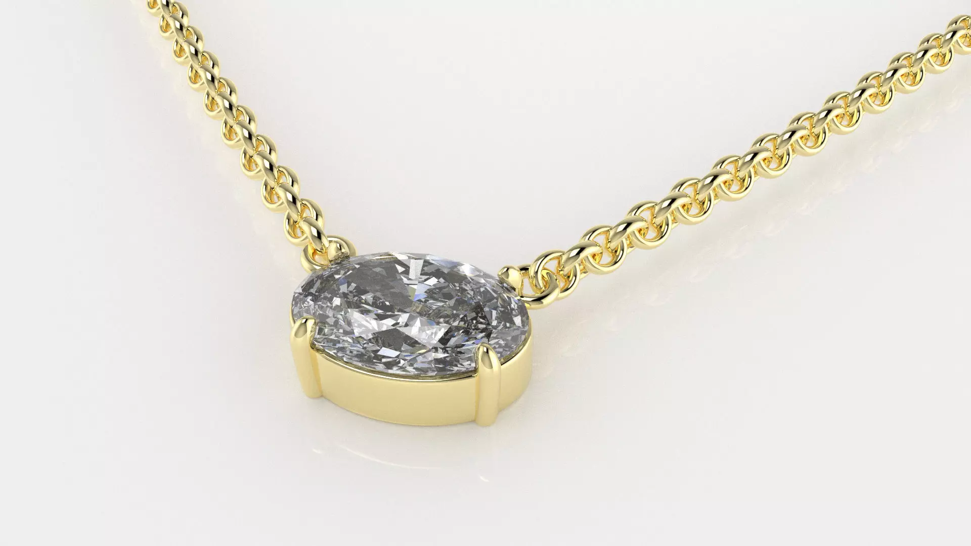Oval Necklace 3D model_1