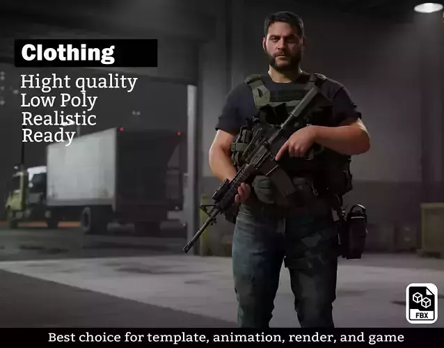 Tactical Operator Outfit - Game Ready Low Poly