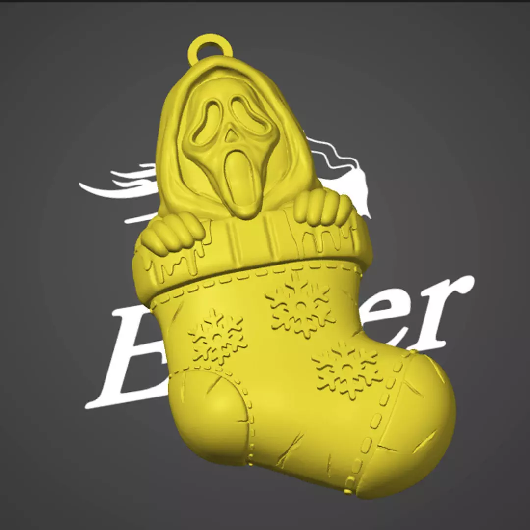 Xmas Socks Scream 3D print model_2