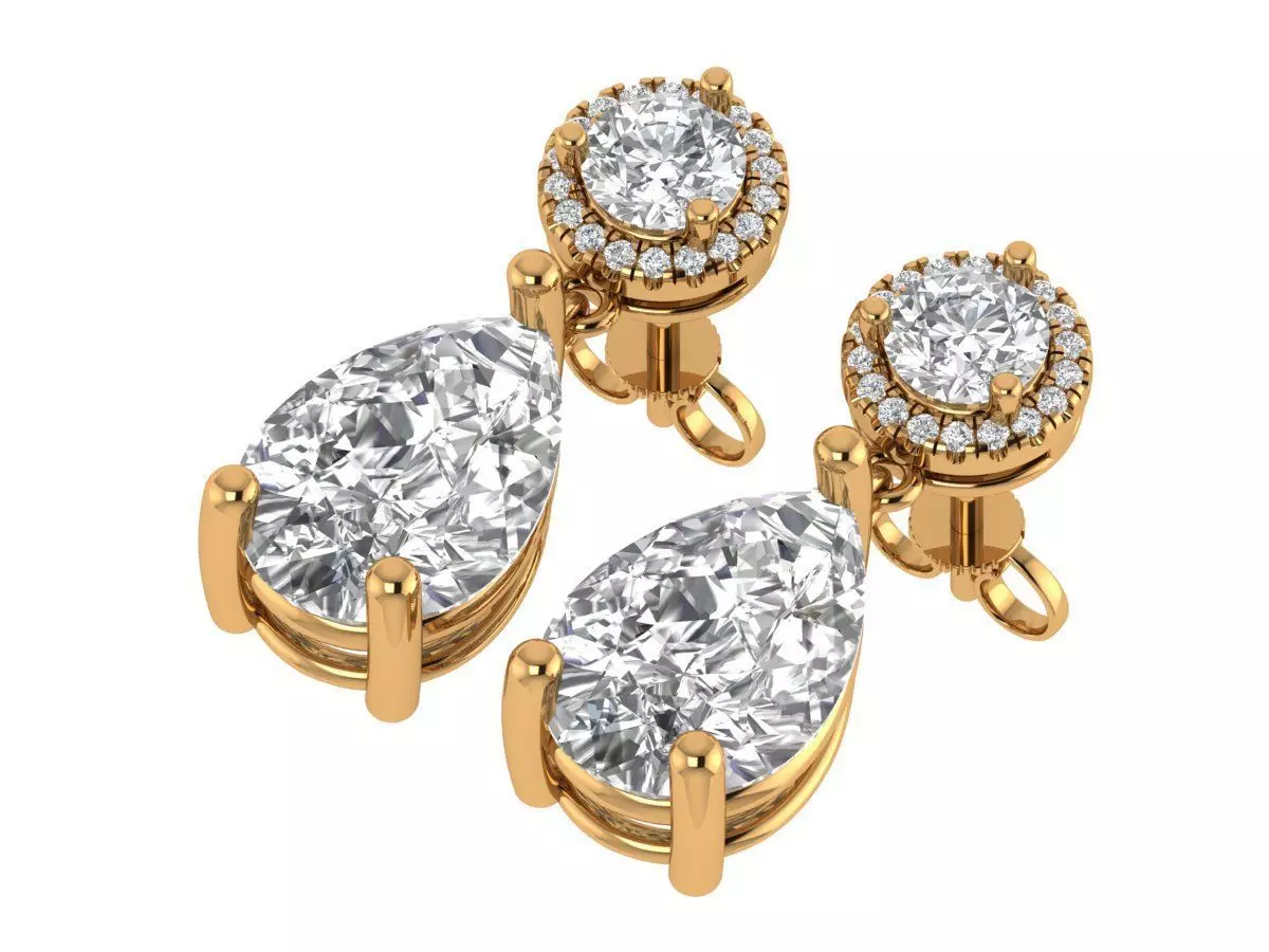 Pear Antiq Earings 3D print model_5