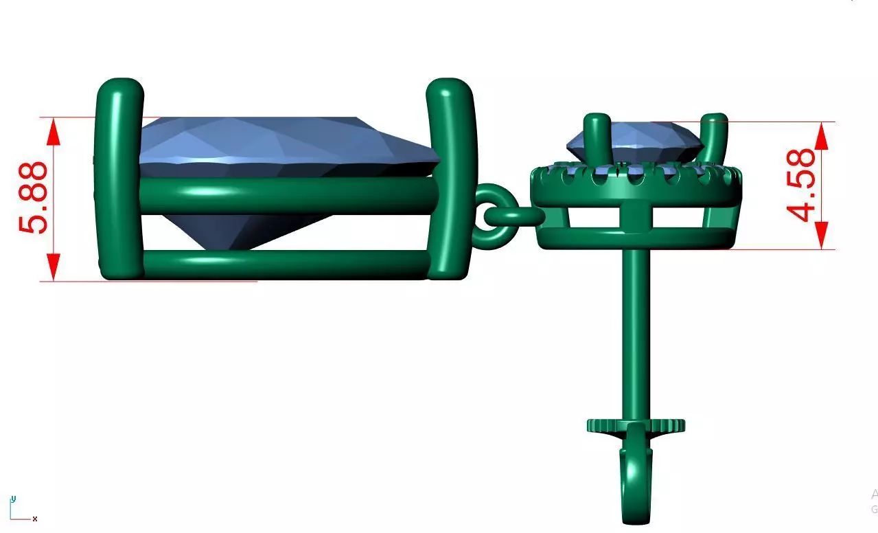 Pear Antiq Earings 3D print model_10