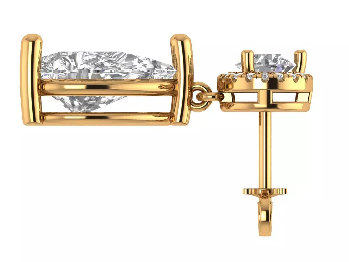 Pear Antiq Earings 3D print model_4