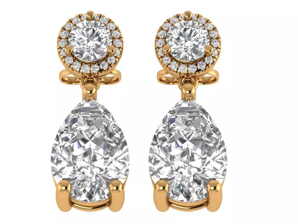 Pear Antiq Earings 3D print model_3