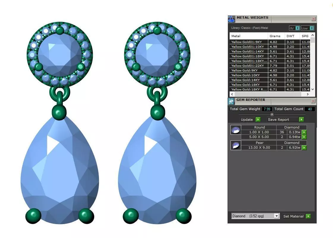 Pear Antiq Earings 3D print model_7