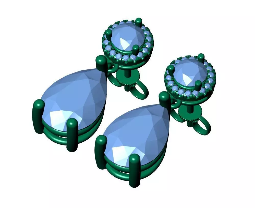 Pear Antiq Earings 3D print model_6