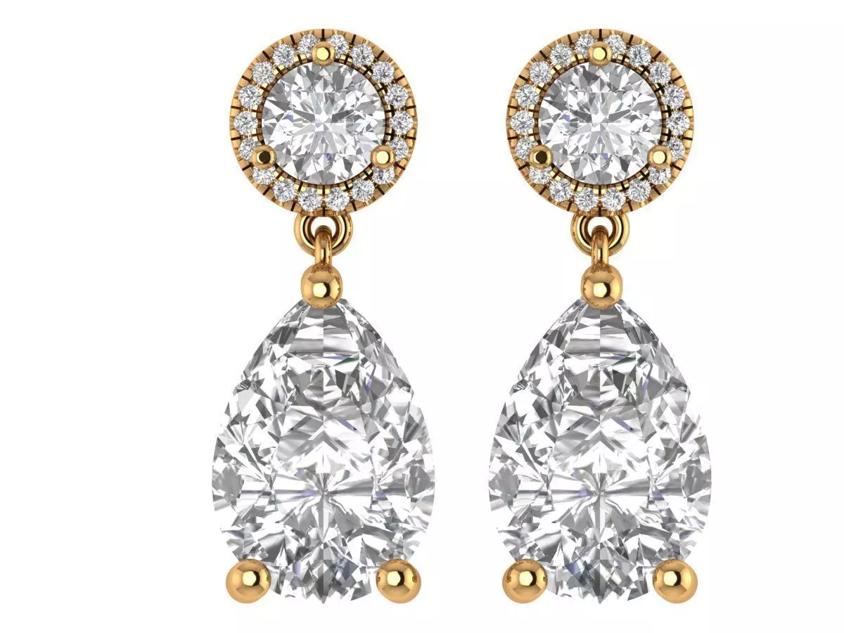 Pear Antiq Earings 3D print model_0