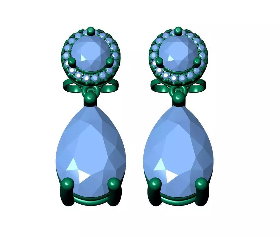 Pear Antiq Earings 3D print model_13