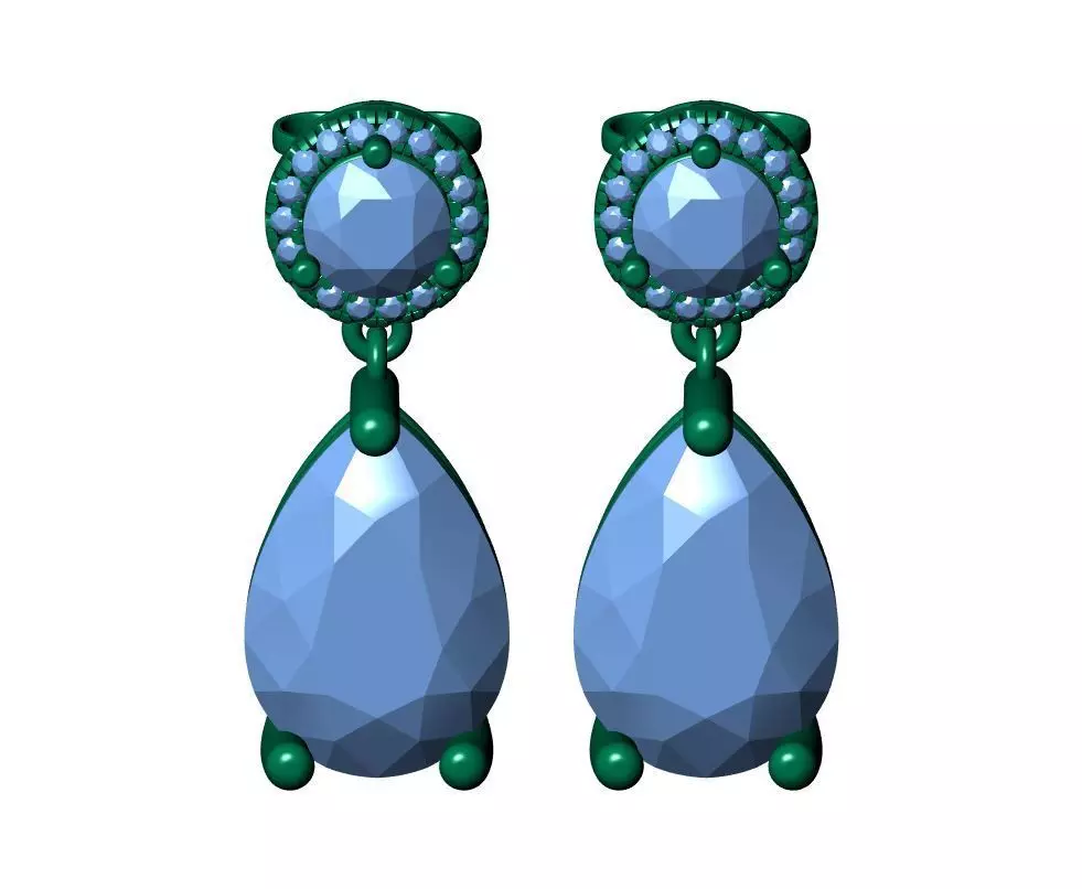 Pear Antiq Earings 3D print model_12