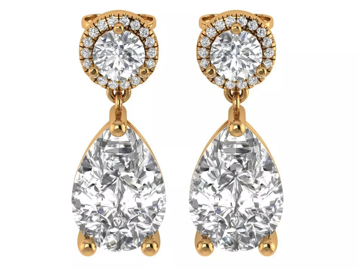 Pear Antiq Earings 3D print model_1