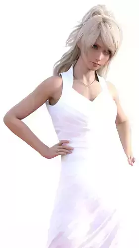 Lunafreya The Oracle in White Final Fantasy XV High-Detail