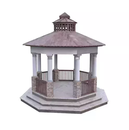 Gazebo Pavilion Low Poly 3D Model PBR Textured Blender Ready