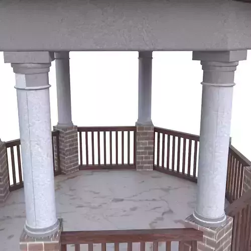 Gazebo Pavilion Low Poly 3D Model PBR Textured Blender Ready Low-poly 3D model 5