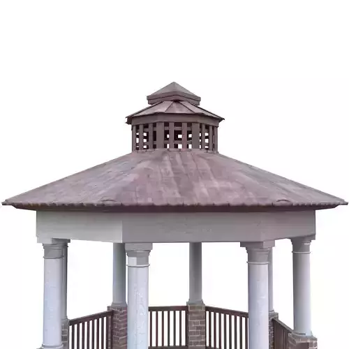 Gazebo Pavilion Low Poly 3D Model PBR Textured Blender Ready Low-poly 3D model 6