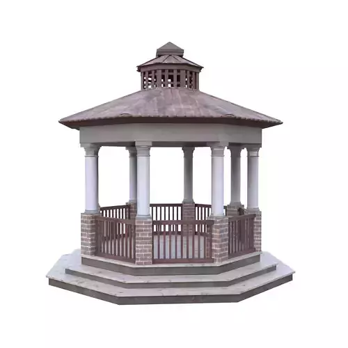 Gazebo Pavilion Low Poly 3D Model PBR Textured Blender Ready Low-poly 3D model 4