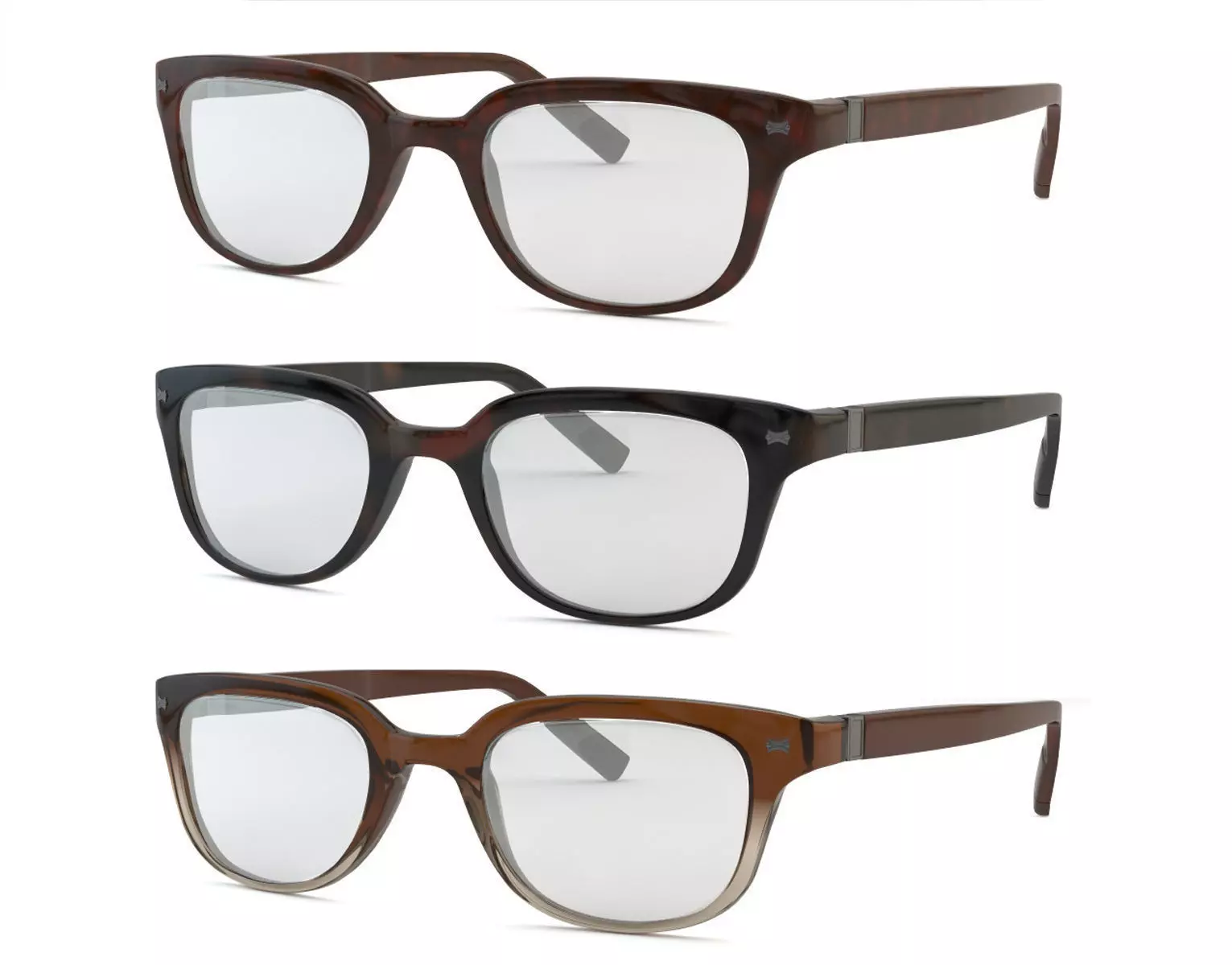 Glasses with 3 materials 3D model_0