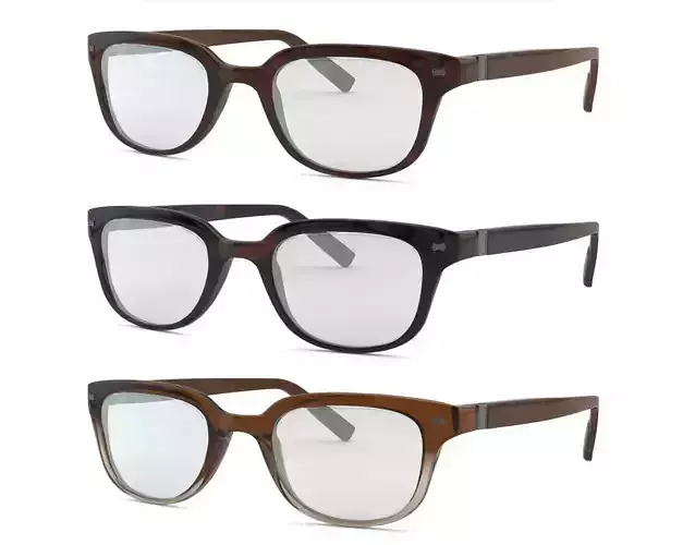 Glasses with 3 materials 3D model