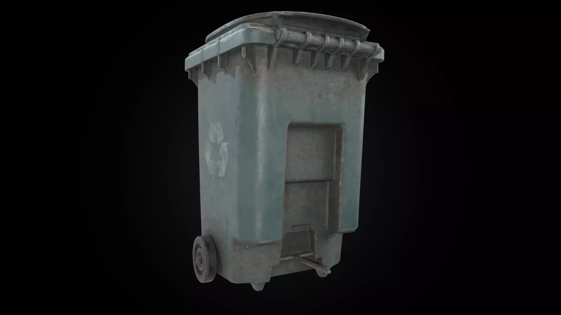 Garbage bin Low-poly 3D model_1