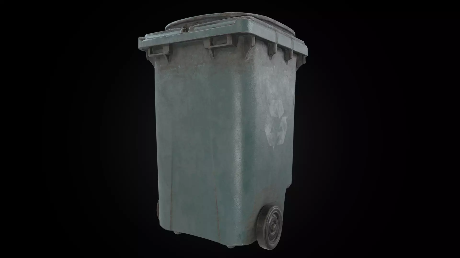 Garbage bin Low-poly 3D model_0