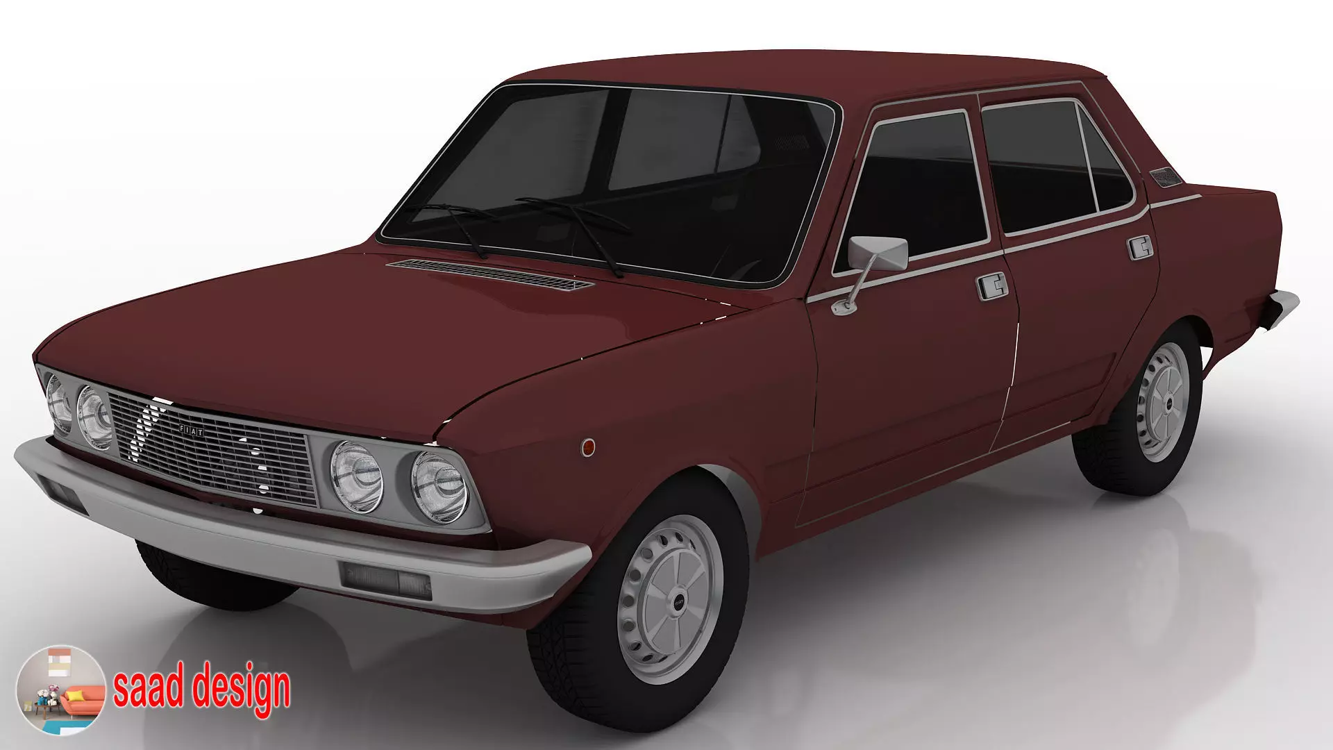 fiat 132 out no interior 3ds max 3D model