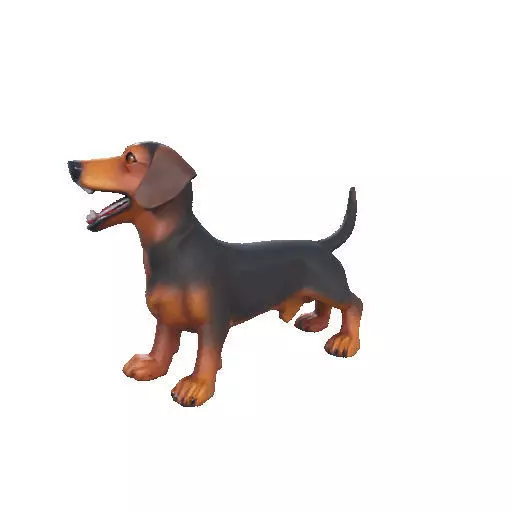 2802 Laughing Dachshund Color 3D Printed Statue pug 3D print model_28