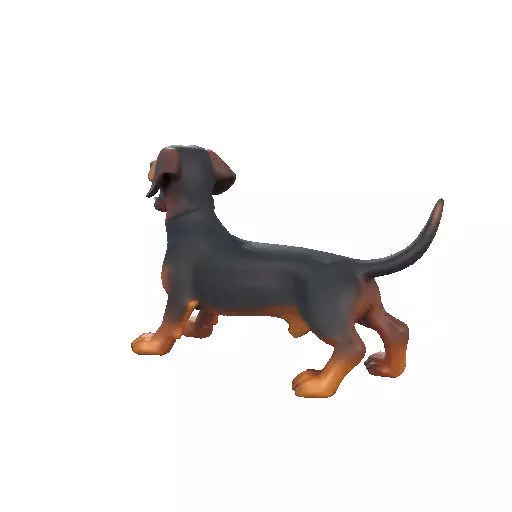 2802 Laughing Dachshund Color 3D Printed Statue pug 3D print model_22