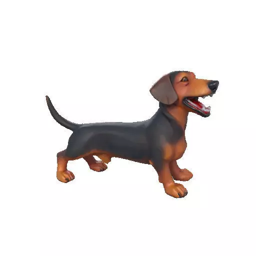 2802 Laughing Dachshund Color 3D Printed Statue pug 3D print model_38