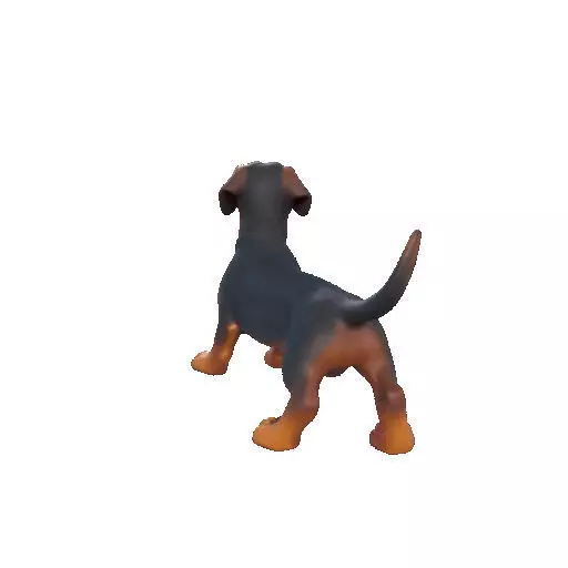 2802 Laughing Dachshund Color 3D Printed Statue pug 3D print model_19