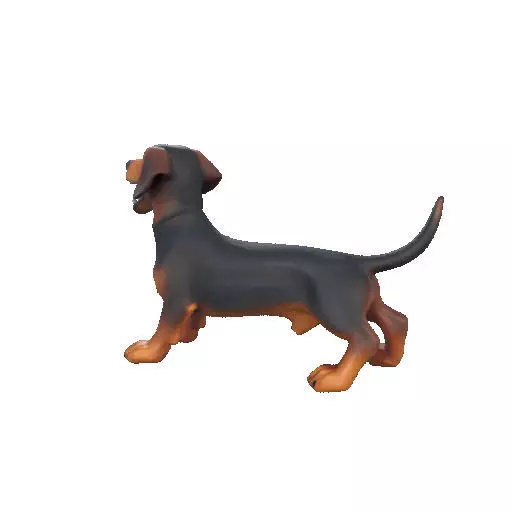 2802 Laughing Dachshund Color 3D Printed Statue pug 3D print model_23