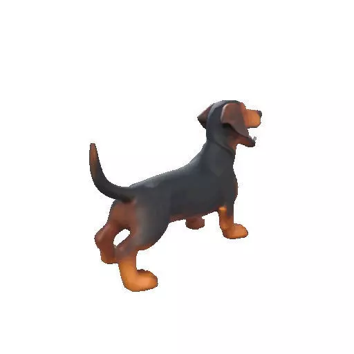 2802 Laughing Dachshund Color 3D Printed Statue pug 3D print model_14