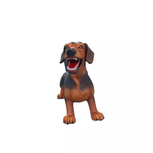 2802 Laughing Dachshund Color 3D Printed Statue pug 3D print model_33