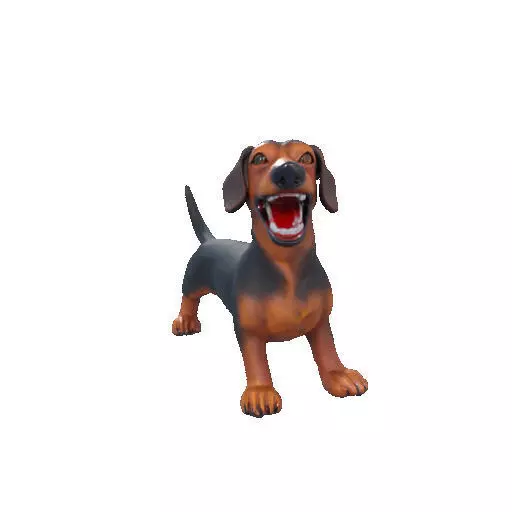 2802 Laughing Dachshund Color 3D Printed Statue pug 3D print model_34