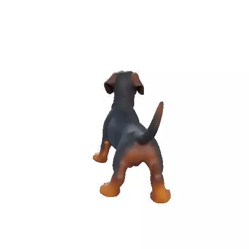 2802 Laughing Dachshund Color 3D Printed Statue pug 3D print model_18