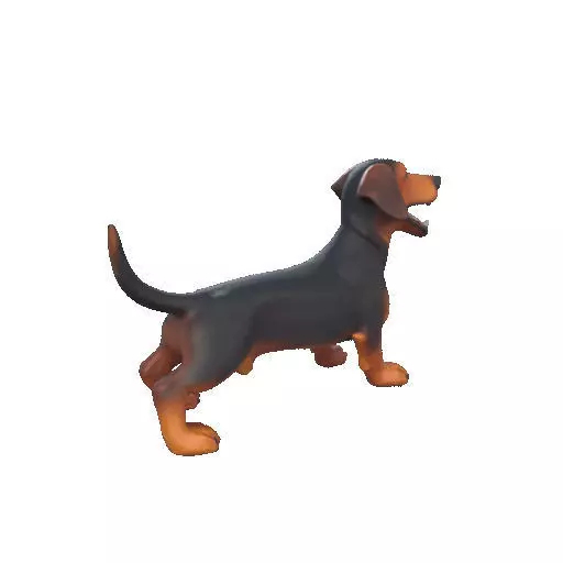 2802 Laughing Dachshund Color 3D Printed Statue pug 3D print model_13