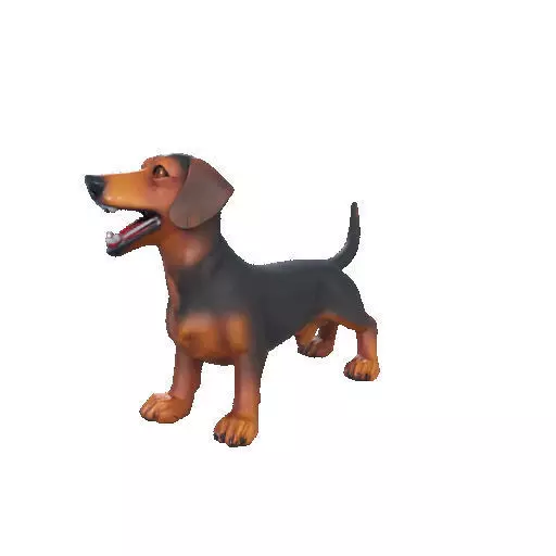 2802 Laughing Dachshund Color 3D Printed Statue pug 3D print model_29