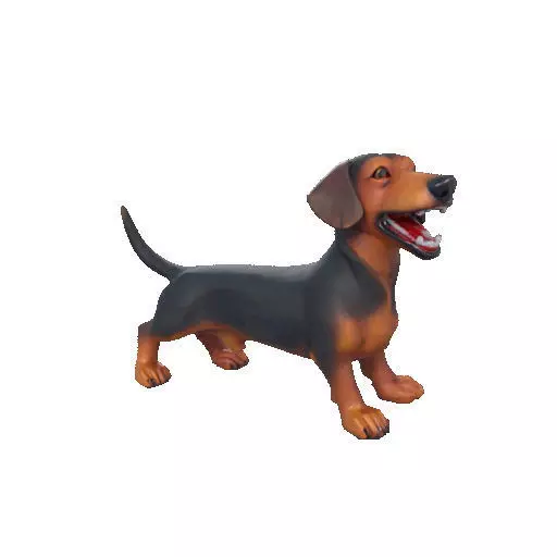 2802 Laughing Dachshund Color 3D Printed Statue pug 3D print model_37