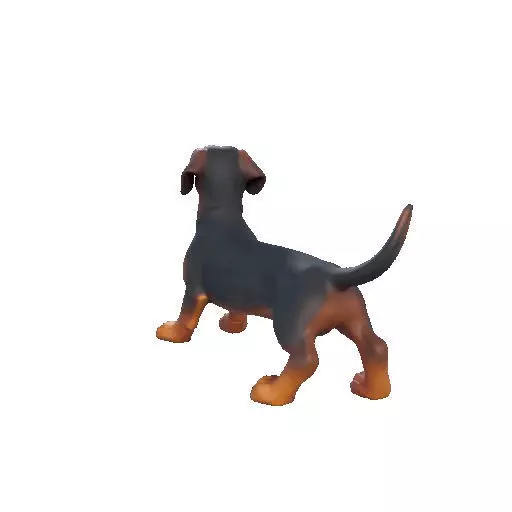 2802 Laughing Dachshund Color 3D Printed Statue pug 3D print model_20