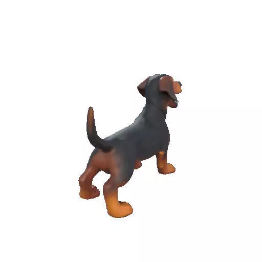 2802 Laughing Dachshund Color 3D Printed Statue pug 3D print model_15