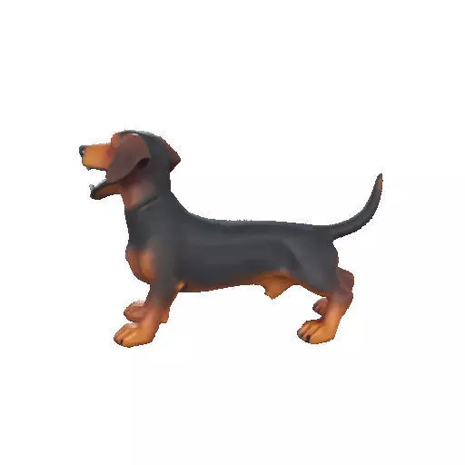 2802 Laughing Dachshund Color 3D Printed Statue pug 3D print model_25