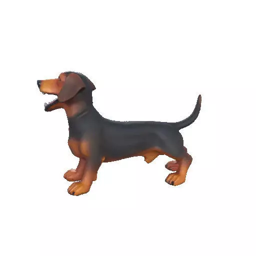 2802 Laughing Dachshund Color 3D Printed Statue pug 3D print model_26