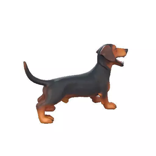 2802 Laughing Dachshund Color 3D Printed Statue pug 3D print model_12