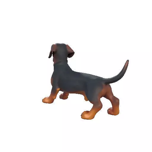 2802 Laughing Dachshund Color 3D Printed Statue pug 3D print model_21