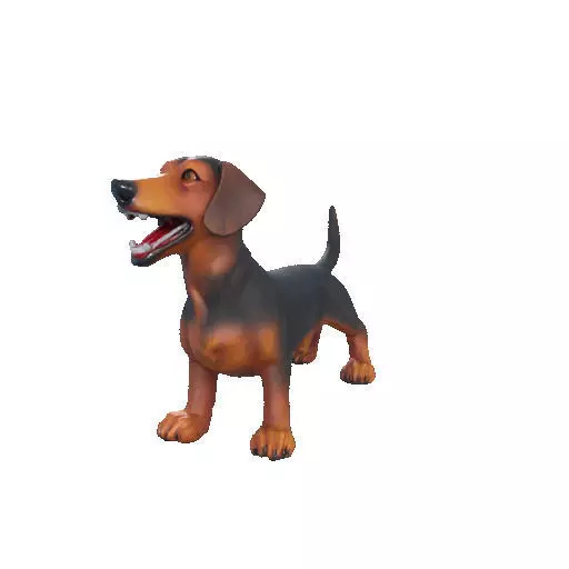 2802 Laughing Dachshund Color 3D Printed Statue pug 3D print model_30