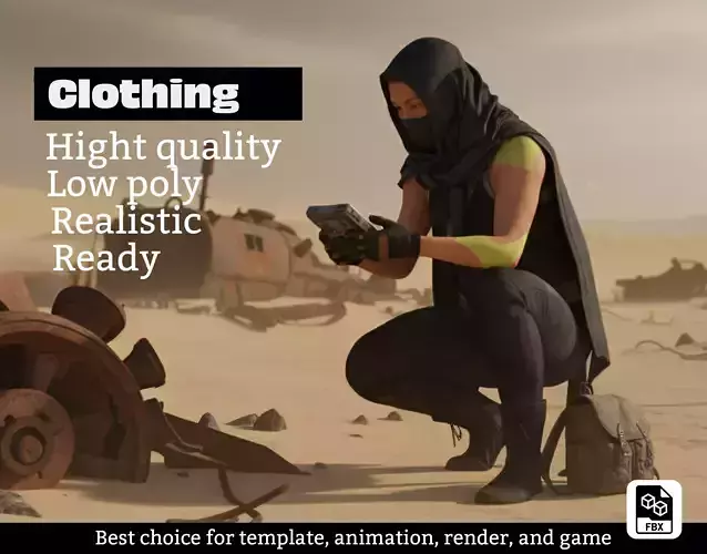 Hooded Survivalist Outfit - Realistic FBX Pack