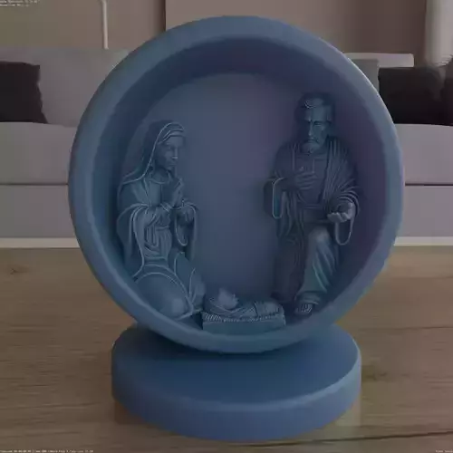 Holy Family Nativity Scene Sculpture STL