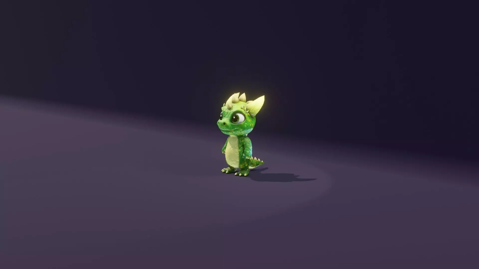 Cartoon Green Dinosaur 3D Model Animated Character Low-poly 3D model_20