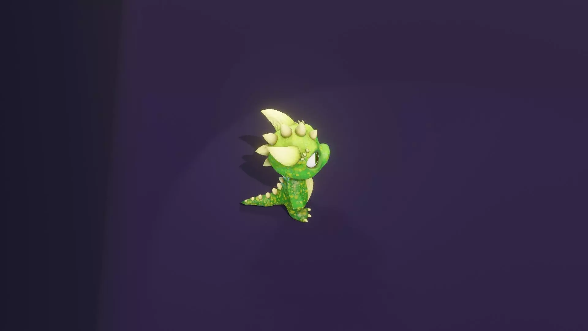 Cartoon Green Dinosaur 3D Model Animated Character Low-poly 3D model_14