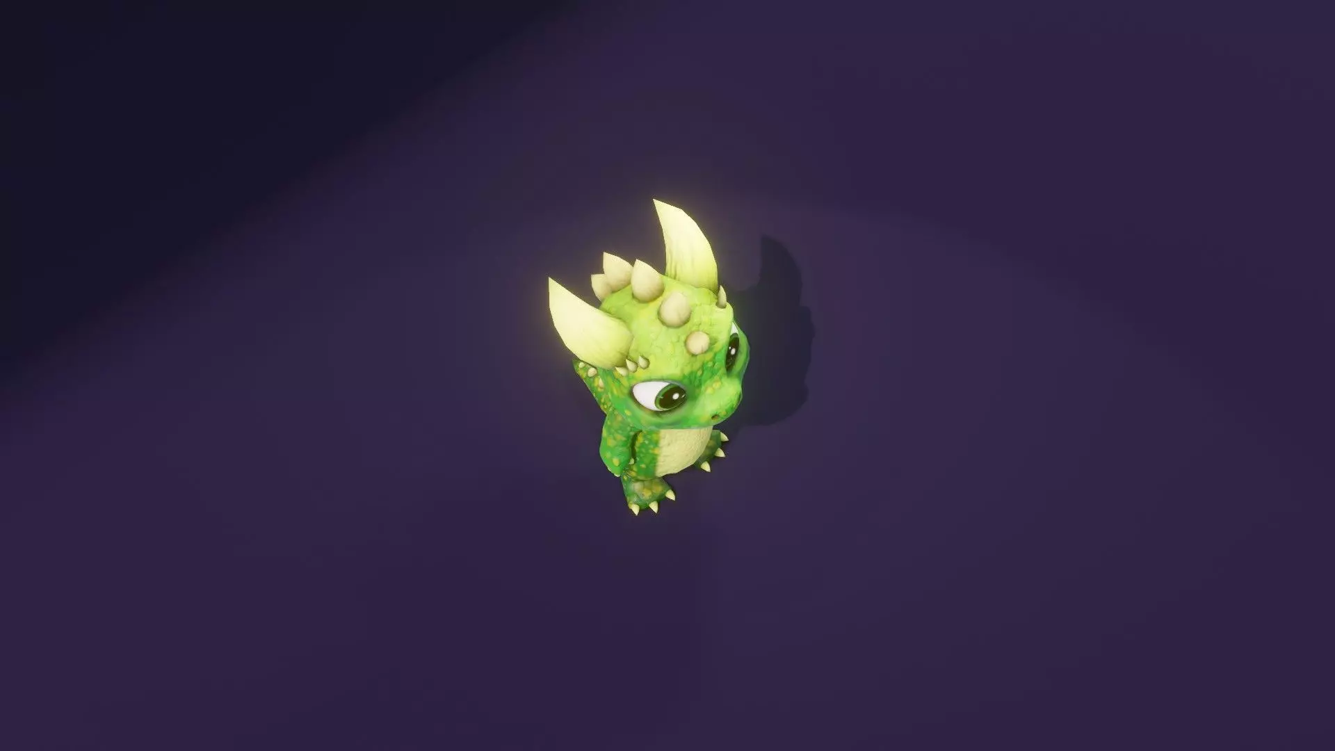 Cartoon Green Dinosaur 3D Model Animated Character Low-poly 3D model_19