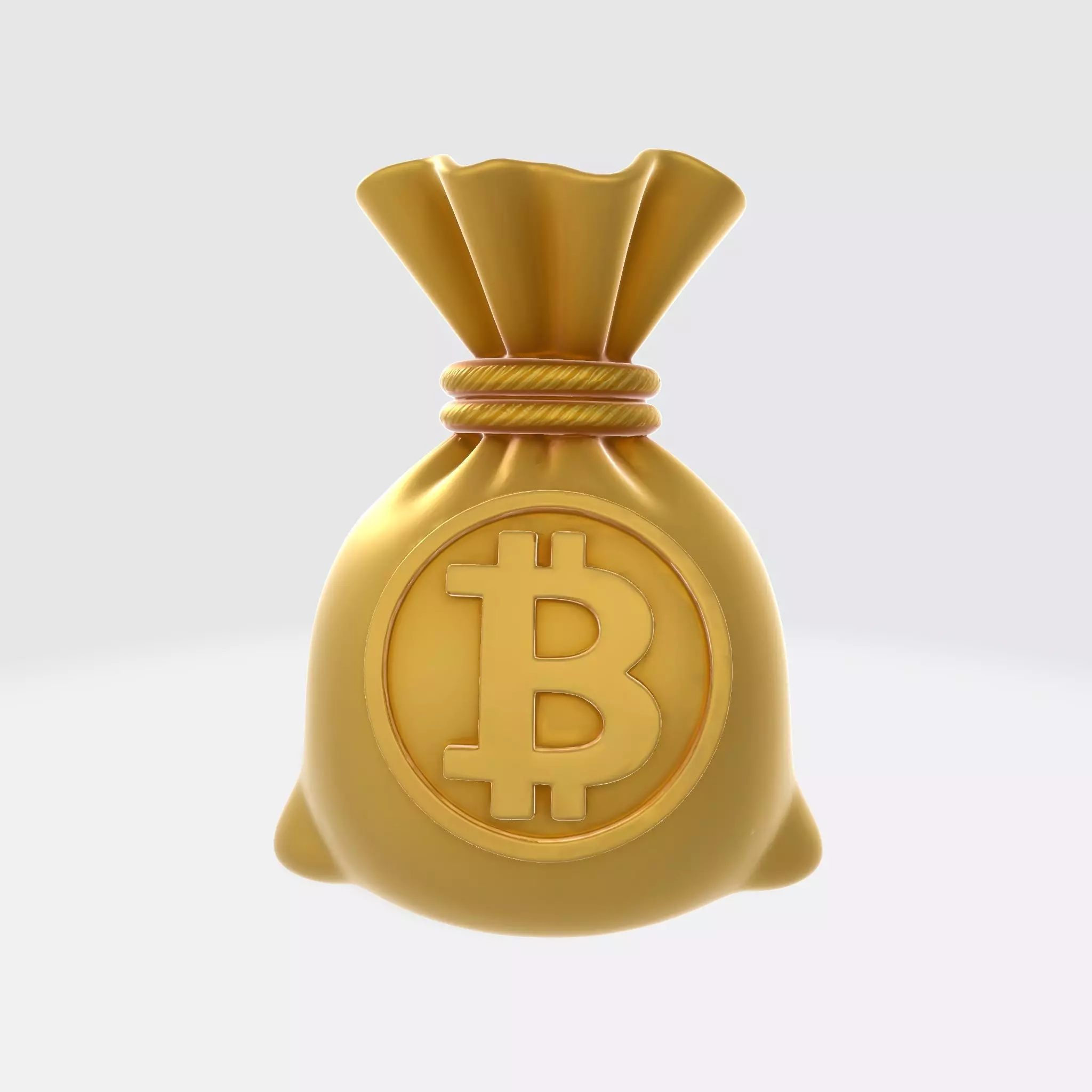 Bitcoin HODL Money Bag 2 Low-poly 3D model_0