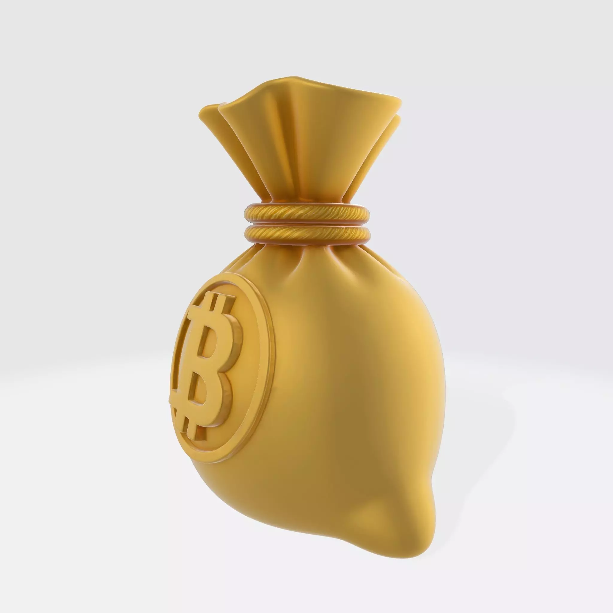 Bitcoin HODL Money Bag 2 Low-poly 3D model_1