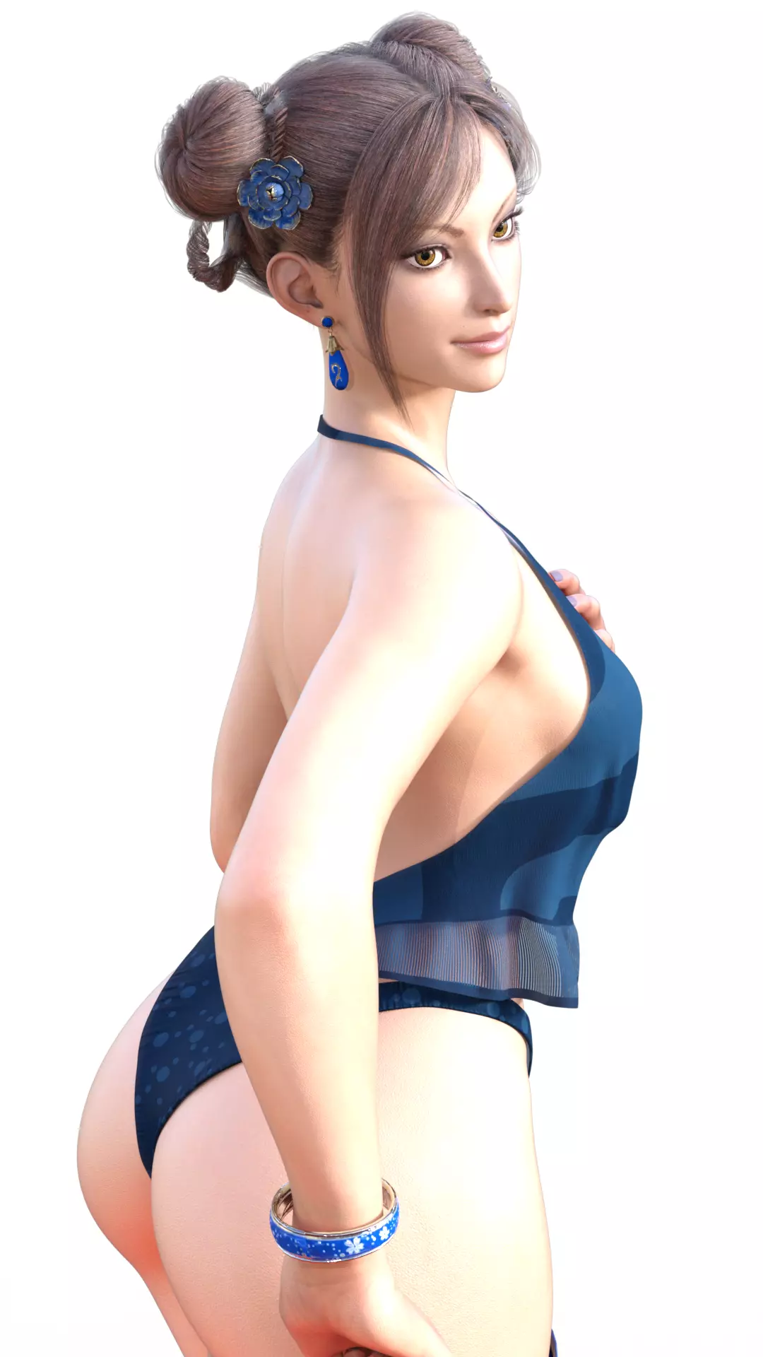 Chun-Li Azure Summer Style Street Fighter Alternate Outfit 3D print model_2